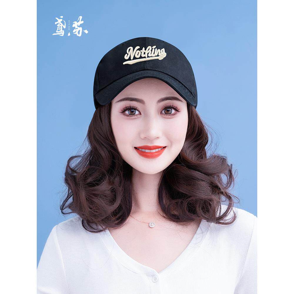 假发和帽子all - in - in Women 2025新款春夏短卷发铁球帽大头围