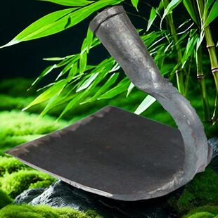 手工锻打锄头老式锄头锋利不卷刃锄地除草省力弹簧钢淬火好钢材厚