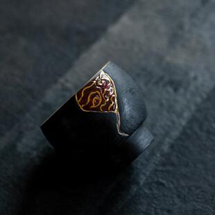 大漆手绘陶瓷主人杯高档精致个人专用男女士聚财单杯粗陶水杯家用