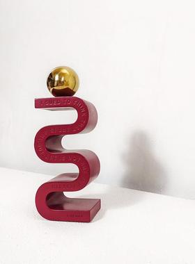 现代INS风创意家居软装饰品民宿S摆件手工树脂高脚艺树脂几何