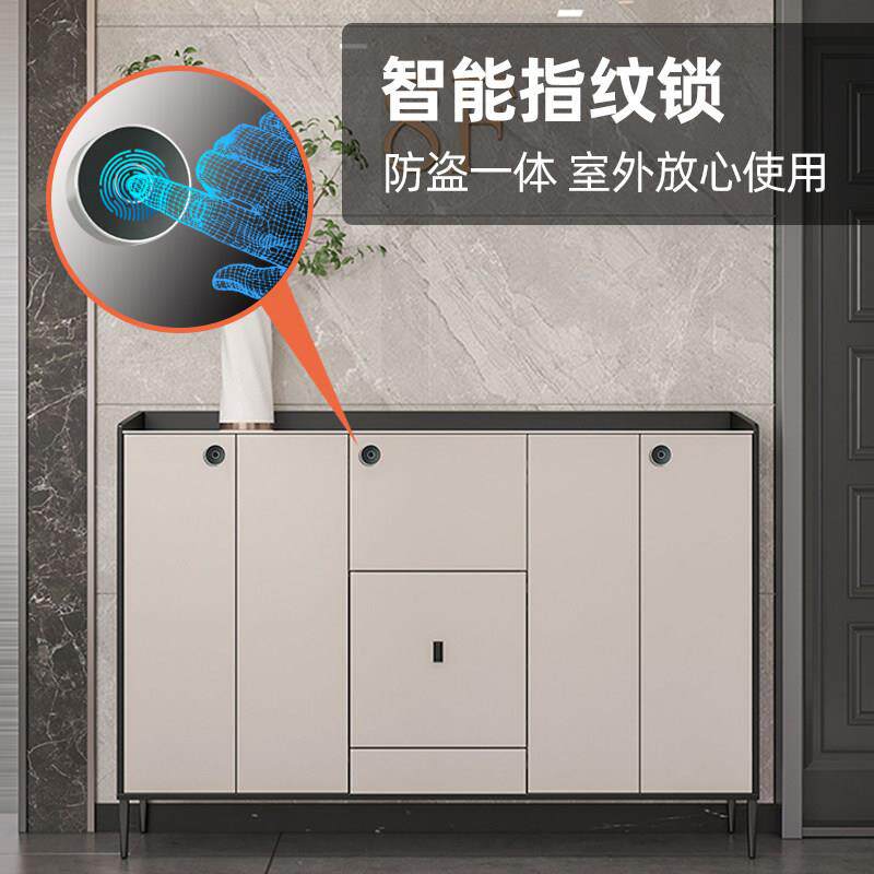 带锁鞋柜指纹智能锁入户家用门口外防盗楼道电梯坐凳一体2025新款