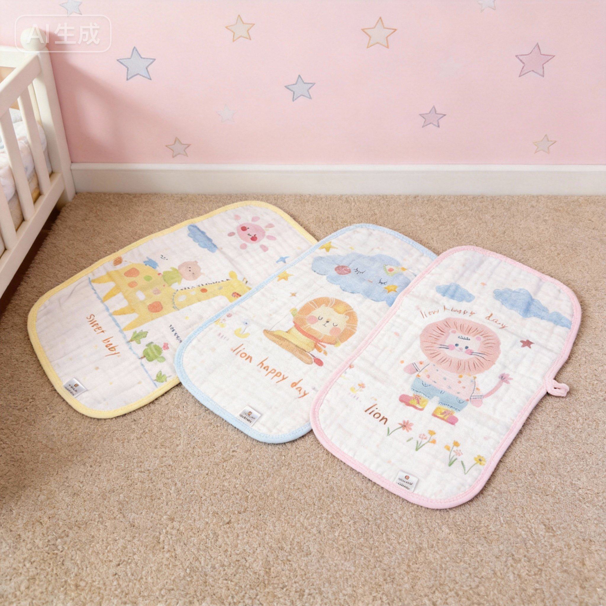 纯棉儿童纱布小毛巾柔软吸水洗脸巾宝宝口水巾婴儿洗澡枕巾