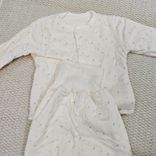 婴儿棉花分体套装高腰护肚秋冬款纯棉a类新生儿衣服保暖两件套
