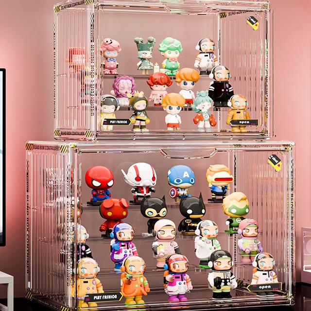 盲盒收纳展示架透明压克力防尘模型收纳盒泡泡玛特模型陈列展示柜