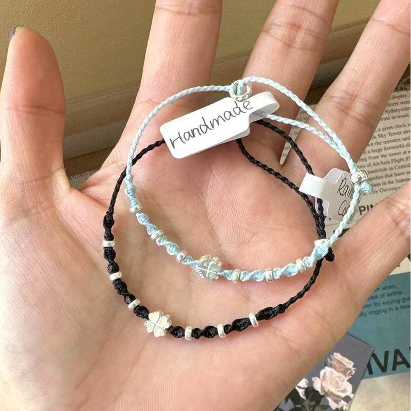 幸运草成品编制手绳手链女情侣闺蜜礼物轻奢百搭简约小众