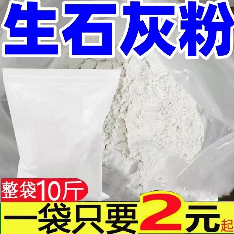 生石灰粉杀虫种菜消毒防