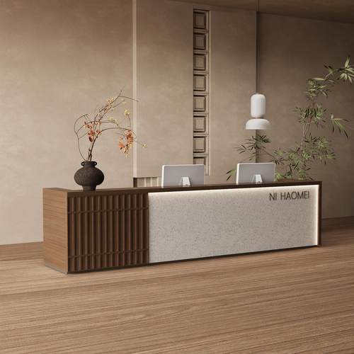 美容院服装店收银台现代简约店铺柜台吧中小型前台桌咖啡厅接待台