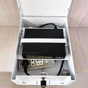 监控网络设备室外防水箱带锁路由器交换机排插收纳户外防雨接线箱