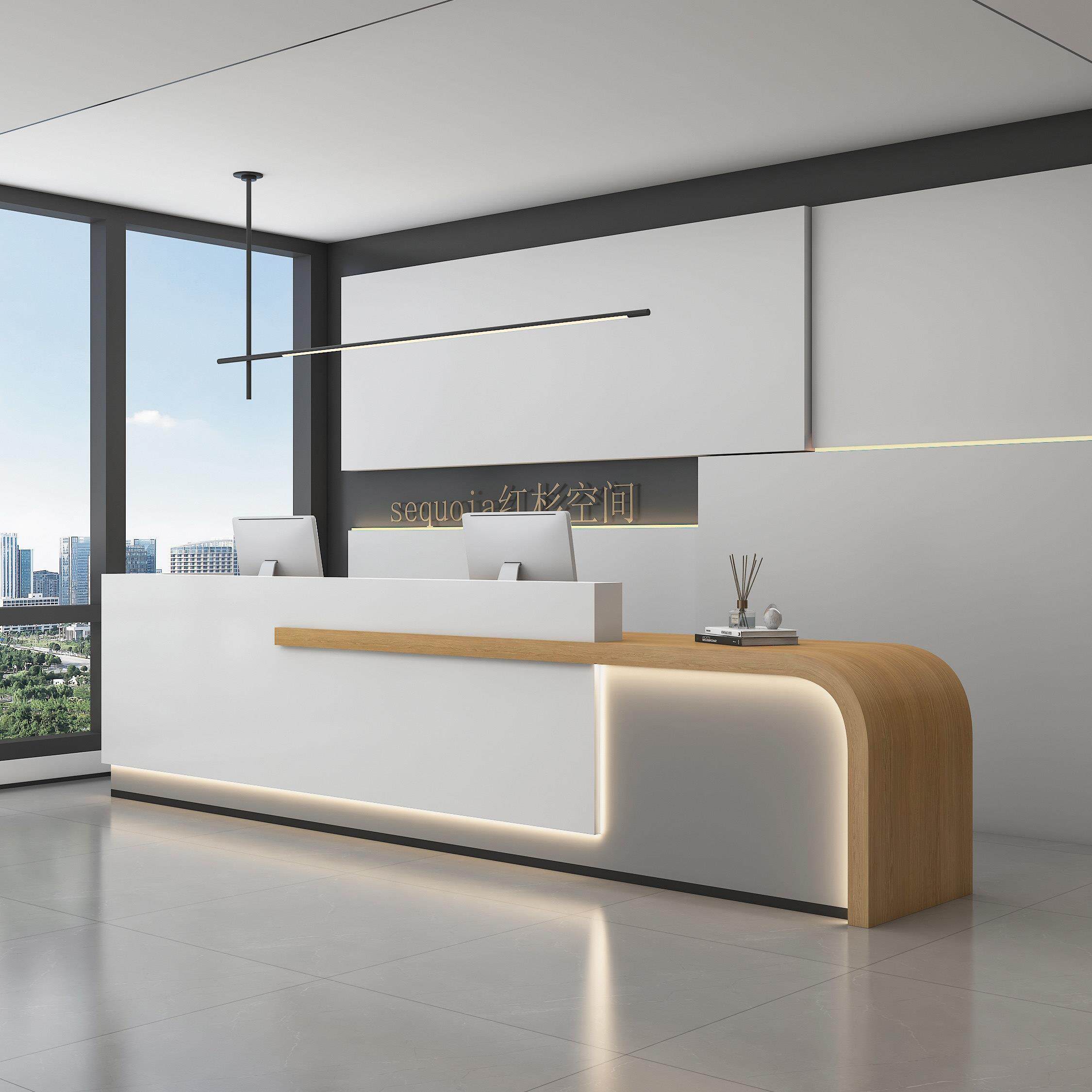 公司前台桌接待台教育机构吧台酒店咨询台烤漆办公物业商铺收银台