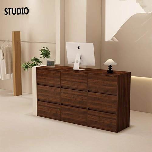 服装店收银台复古吧台女装店小型柜台简约饰品店咖啡馆前台接待台