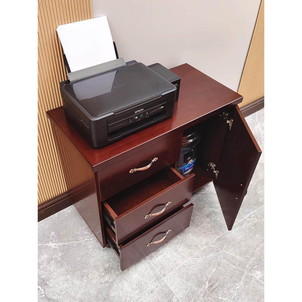 办公室矮柜边柜木质办公桌侧柜副柜可移动打印机放置柜收纳储物柜