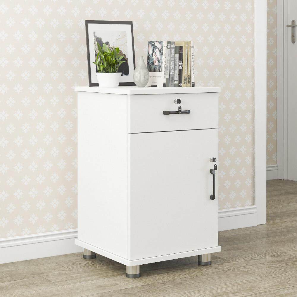 储物移动矮柜桌下小柜木质办公柜落地式文件柜带锁打印机屉资料柜