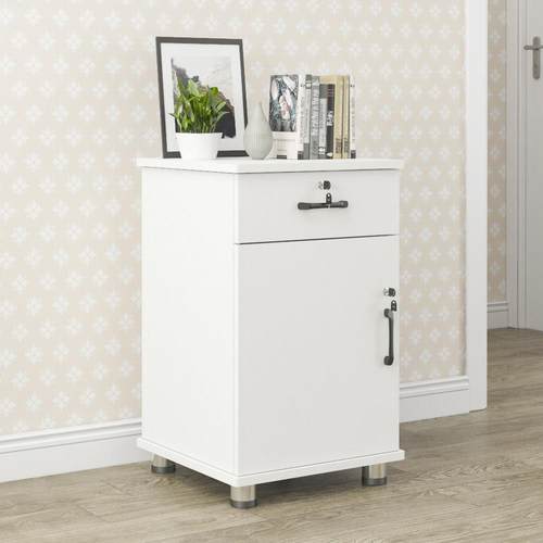 储物移动矮柜桌下小柜木质办公柜落地式文件柜带锁打印机屉资料柜