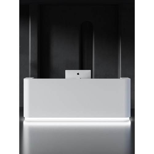 公司前台桌接待台美容院吧台桌收银台简约现代烤漆旅行早教服务台