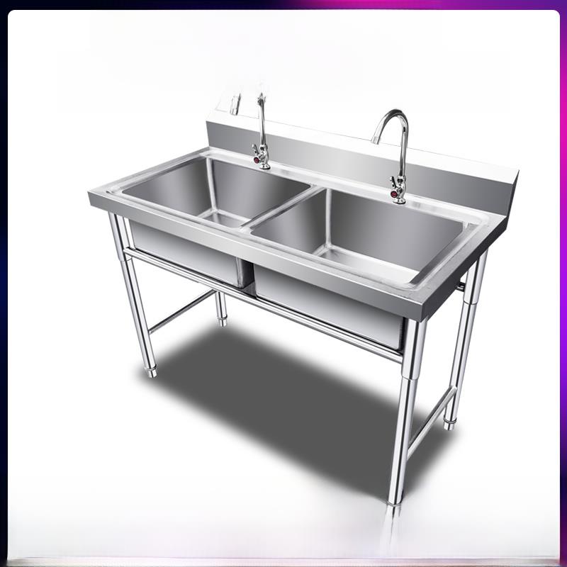 1.2厚304不锈钢水槽洗菜池洗碗池三槽双水池单槽商用厨房饭店定做