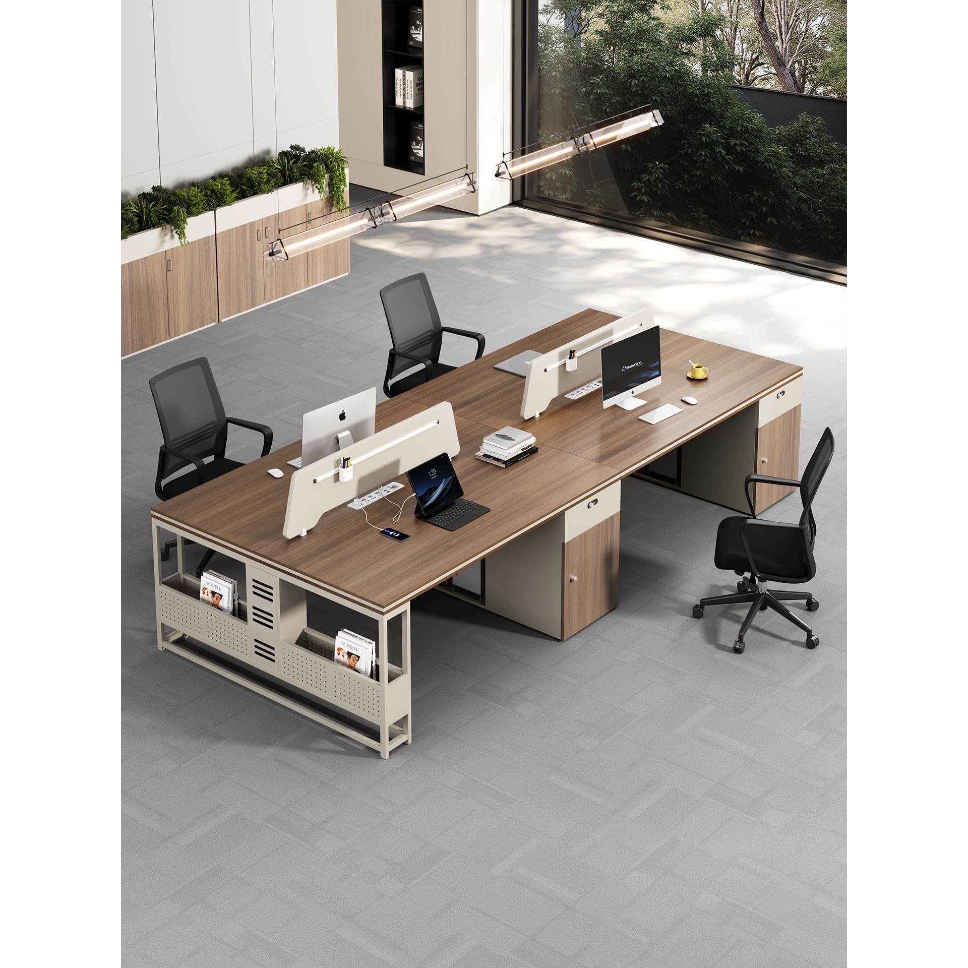 办公桌椅组合、简易办公桌、现代办公桌、屏风台、办公工作站、六