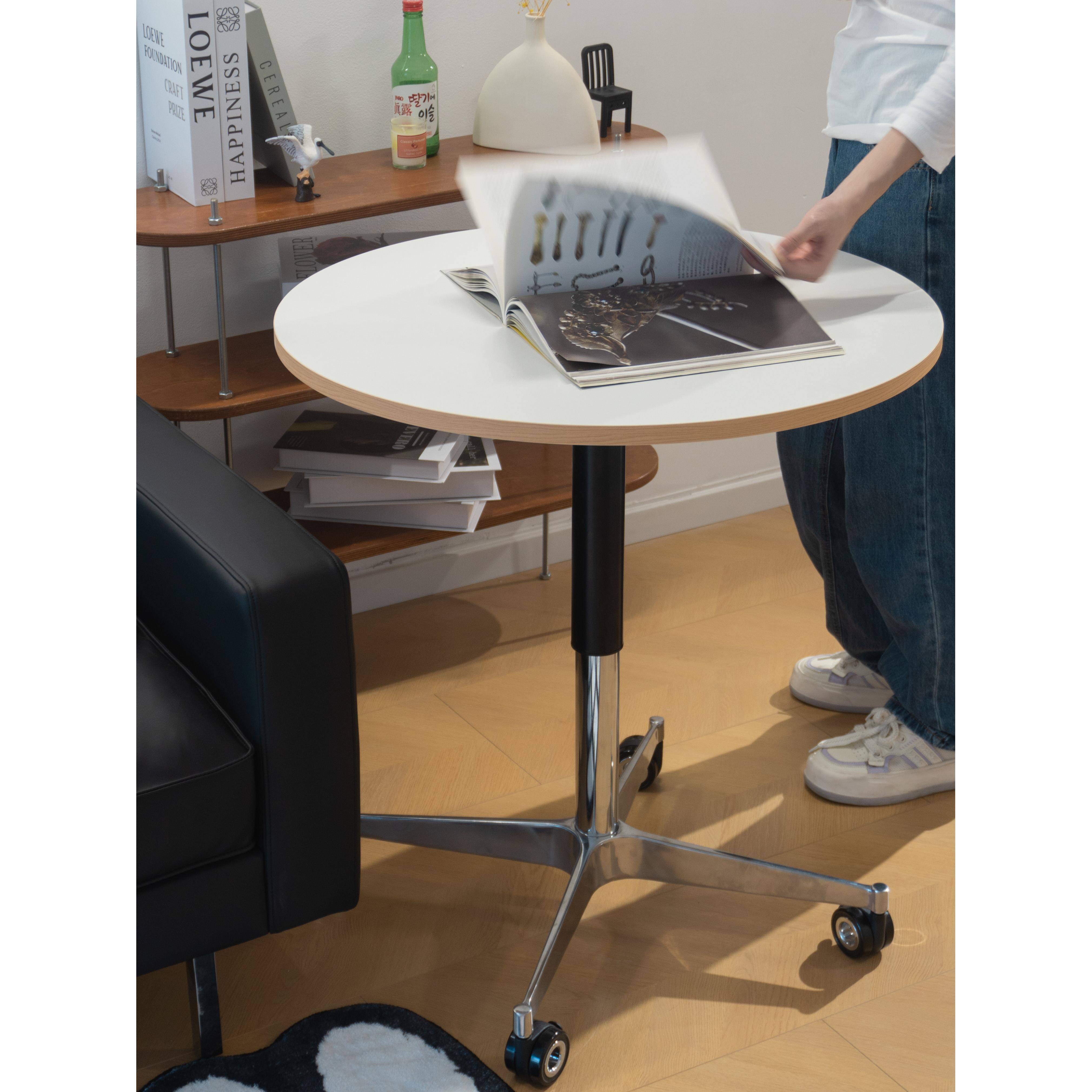 升降圆桌液压可移动边几沙发边几小圆桌子床边桌升降小茶几咖啡桌