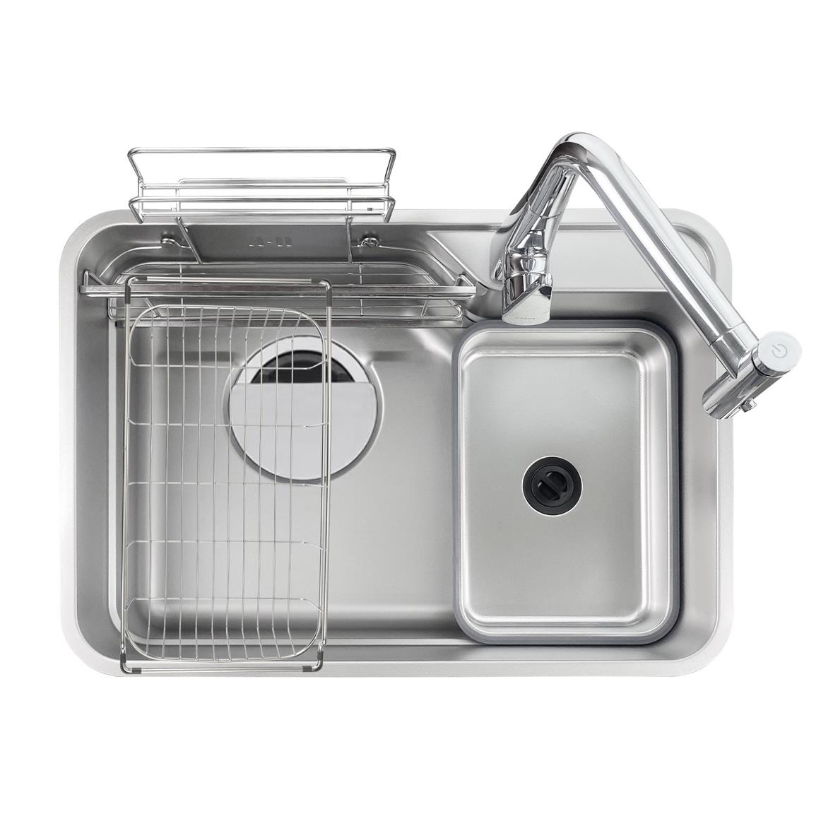 日式水槽6848压纹3D机能耐污防刮花SUS304小户型大单槽洗菜盆水池