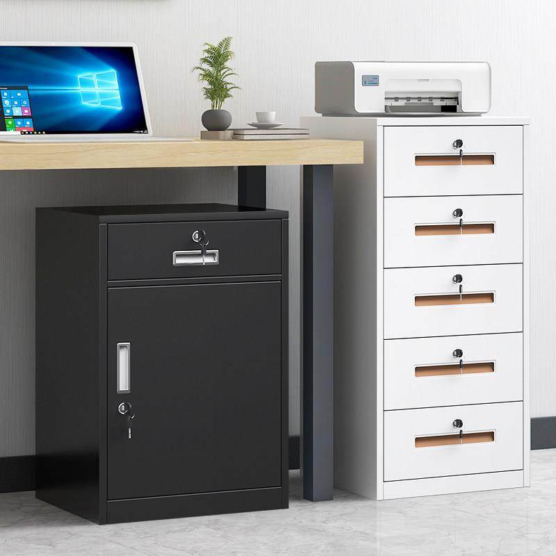 办公室桌下文件柜资料柜工具收纳柜铁皮矮柜储物柜抽屉带锁小柜子