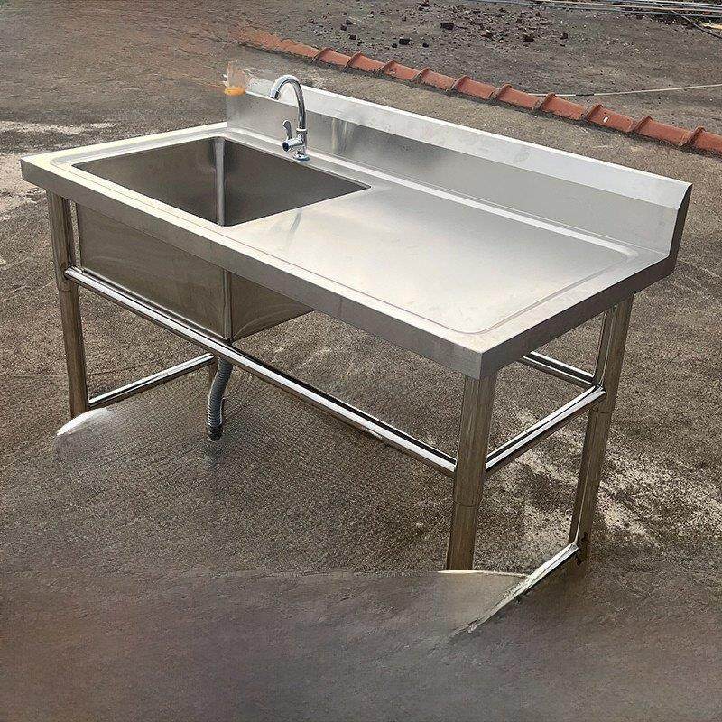 304不绣钢水池洗手池洗碗池落地池双盆水槽室外立式简易洗面盆池