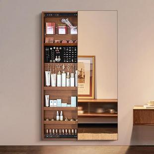 可收纳储物镜柜壁挂试衣镜子 推拉穿衣镜全身镜挂墙家用卧室侧拉式