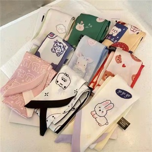 薄款 長飄帶絲巾發(fā)帶女綁發(fā)扎頭發(fā)絲帶頭飾少女可愛多功能領(lǐng)巾