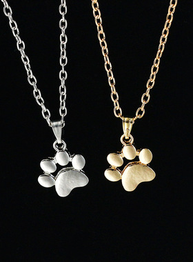 外贸新款饰品 可爱动物猫爪脚掌项链 速卖通ebay热卖配饰