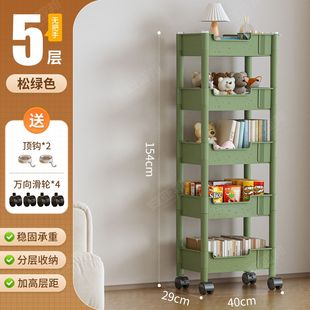 小推车置物架大容量移动带轮家用客厅卧室放书零食玩具杂物收纳架