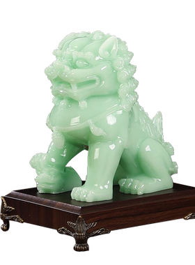 御祥阁玉石招财狮子摆件