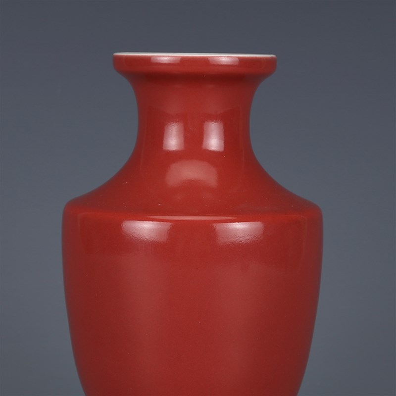 清康熙祭红瓶 仿古瓷器 古董古玩 旧货老货 手工摆件收藏品