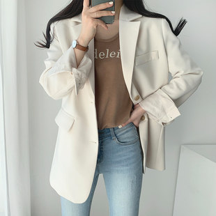 外套女韓版 寬松百搭休閑小西服上衣女設計感小眾 西裝 2021春秋新款