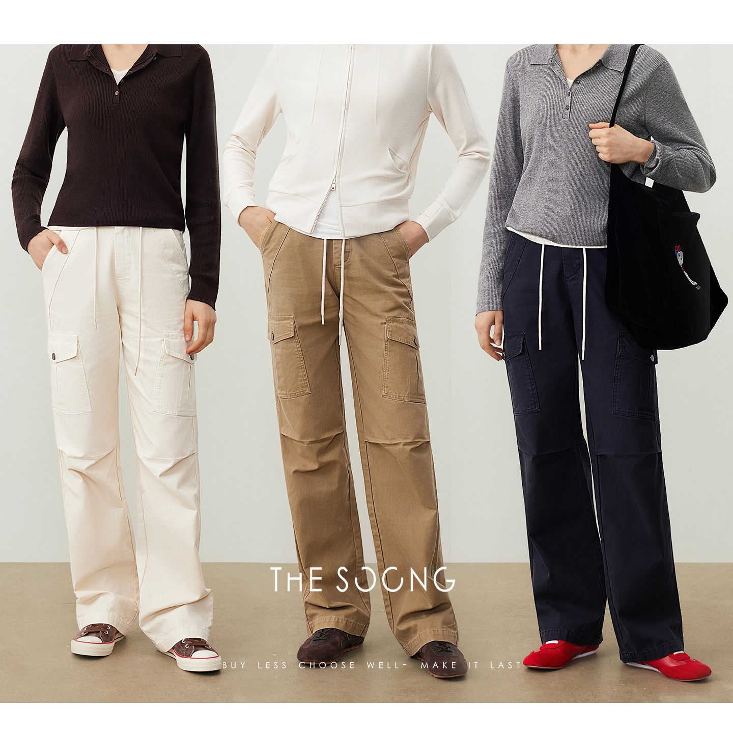 THESOONG/重磅复古多口袋工装裤宽松褶皱水洗直筒裤,女装/女士精品,休闲裤,淘宝优惠券,粉丝福利购,淘宝优惠卷