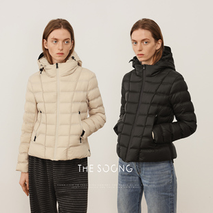 THESOONG/小蛮腰白鹅绒 德国进口机织四针六线防跑绒保暖羽绒服