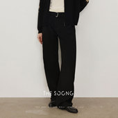 加厚加绒天鹅绒面肌理感拉链休闲裤 THESOONG 御寒刚需