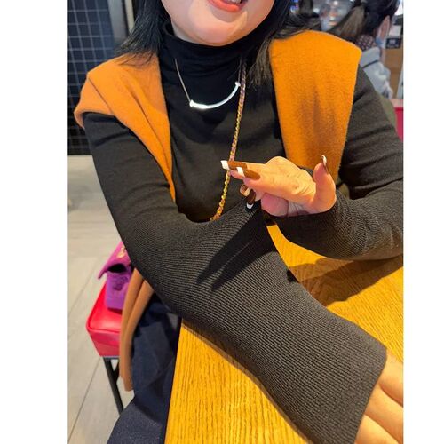 MIQI大码冬季高领柔软大码针织打底衫女胖mm质感百搭简洁内搭毛衫