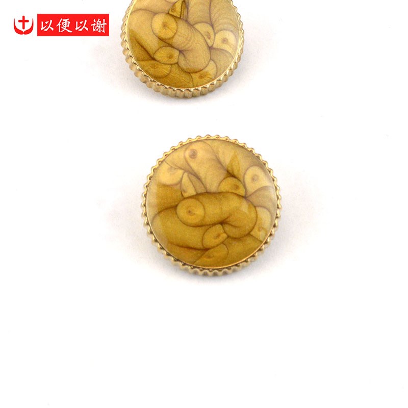 金属圆形细边花纹金色纽扣呢大衣针织毛衣开衫外套裙裤衬衣装饰扣