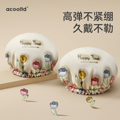 加厚双层浴帽防水洗澡帽女款 防湿头发套厨房防油烟 家用沐浴帽新款