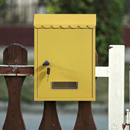 固盾欧式复古庭园邮筒别墅家用信报箱挂墙邮箱带锁信箱室外意见箱