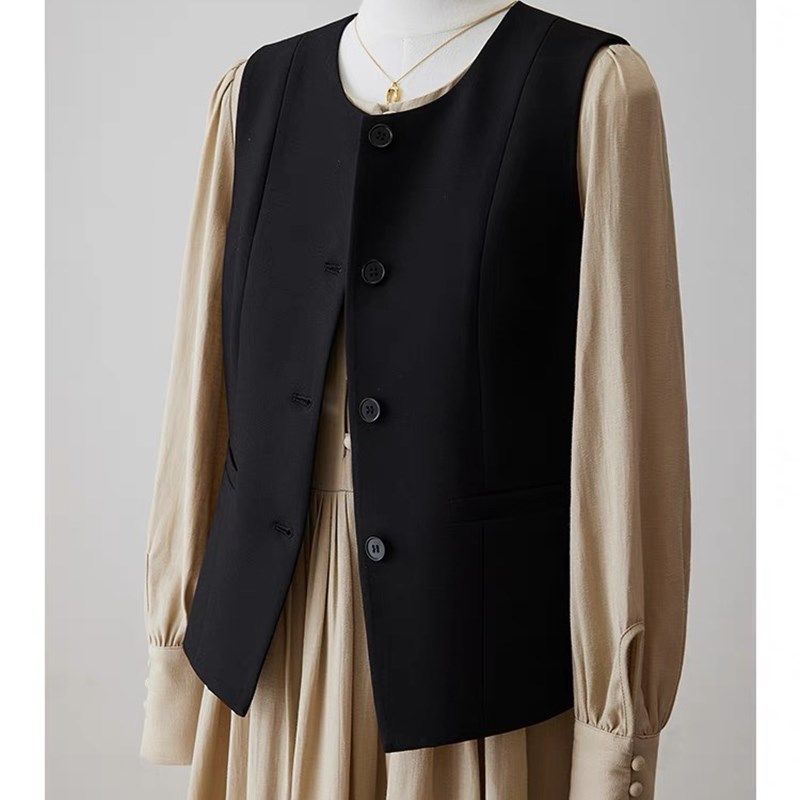 短款小个子西装马甲背心女款2024年春秋新款修身高级感外搭女马夹