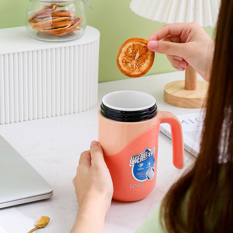全陶瓷内胆保温杯防烫便携办公杯男女泡茶咖啡高颜值水杯子带手柄