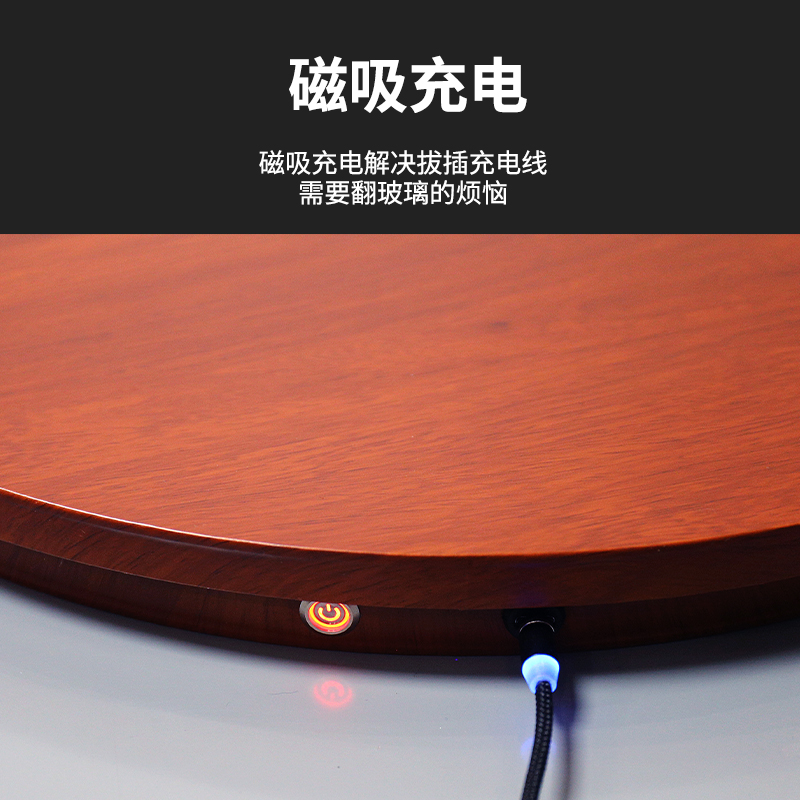 电动遥控转盘餐桌底座旋转器可调速遥控展示台玻璃实木转盘适用
