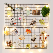 铁艺网格照片墙装 娃娃墙格子卧室 饰挂墙置物架宿舍挂墙创意挂壁式