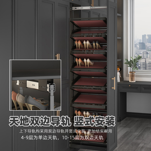 丽索鞋柜内直拉鞋架加高加深推拉鞋架楼梯下收纳置物鞋架重型双轨