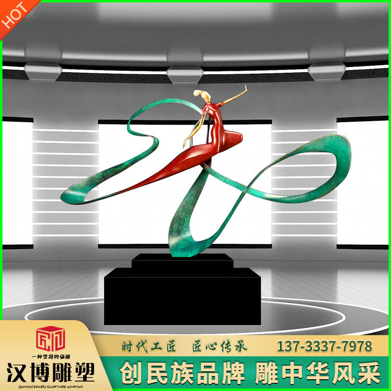 抽象艺术品雕塑制作铸铜飞天人物塑像玻璃钢别墅酒店摆件不锈钢