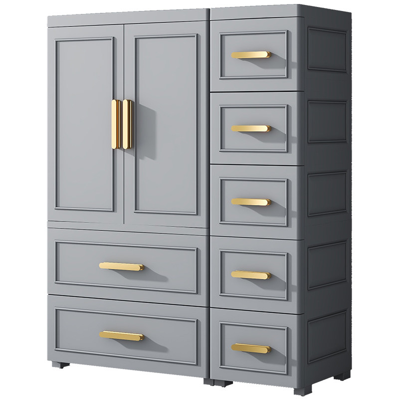 欧式简易儿童衣柜家用卧室塑料挂衣橱婴儿宝宝特大抽屉式收纳柜子