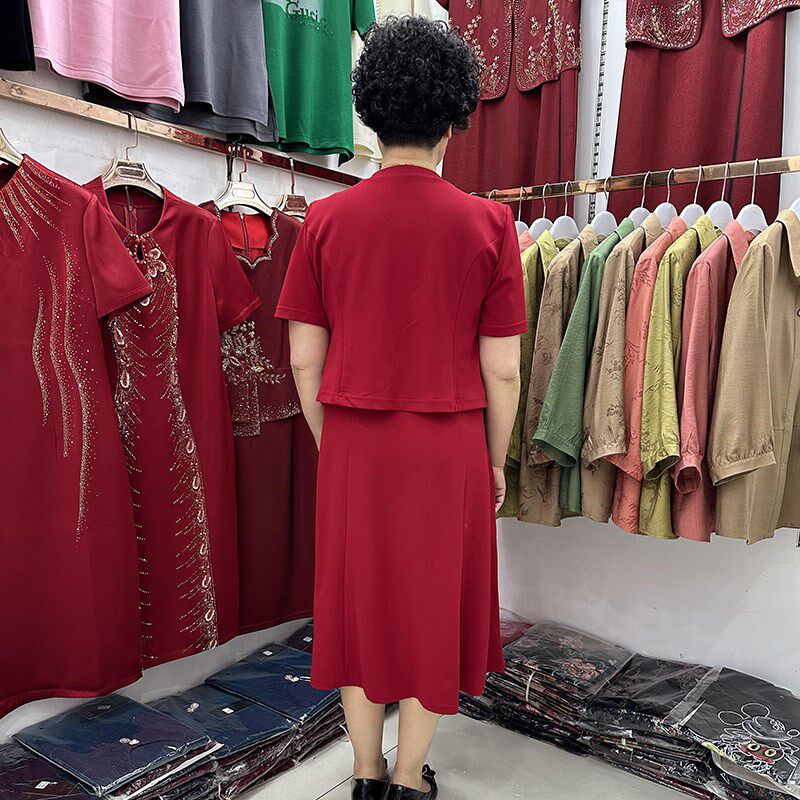 五一高端妈妈婚宴时尚两件套女春夏高级感年轻大码女装礼服送母亲