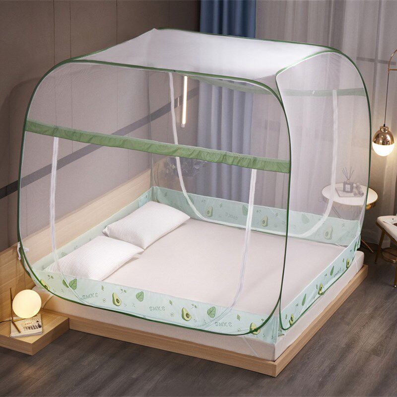 蚊帐蒙古包方顶大空间有底无底免安装家用双人回底学生宿舍可拆洗