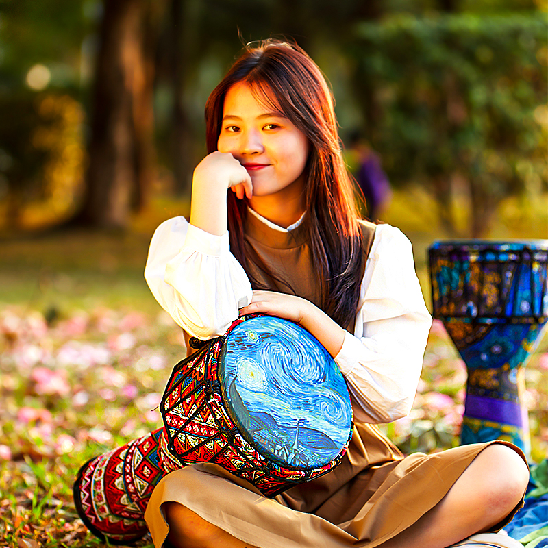 非洲鼓儿童10寸标8寸幼儿园12寸成人专业级手鼓女初学丽江碳纤维