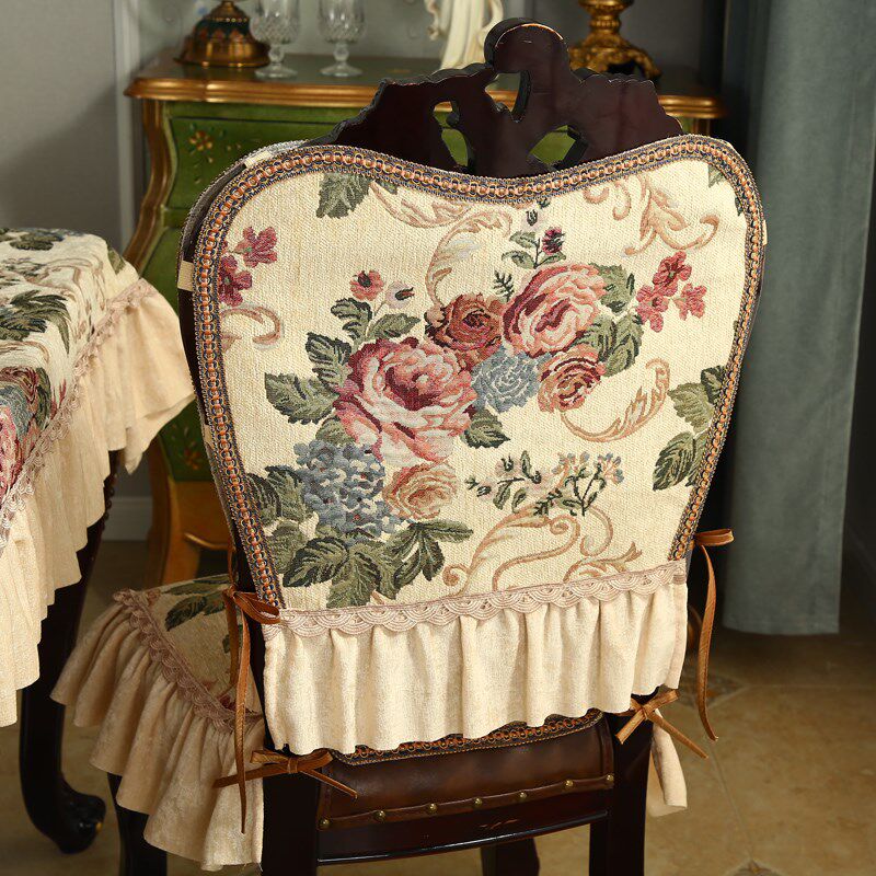 欧式餐椅套罩美式椅子坐垫四季家用皮凳子垫防滑餐桌布桌旗椅垫子