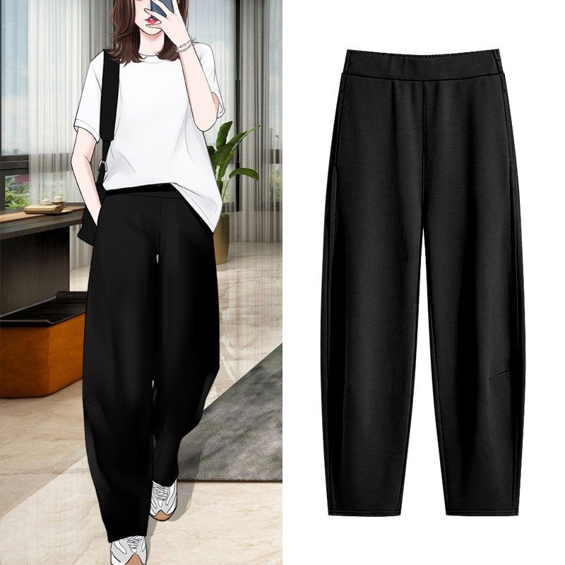质感卫裤女2023新款香蕉阔腿裤秋冬款复古宽松大码加长版休闲裤子,女装/女士精品,卫裤,淘宝优惠券,粉丝福利购,淘宝优惠卷
